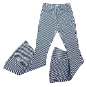 Altar’d State Striped Flare Bell Bottom Pants Navy Blue White Size Small